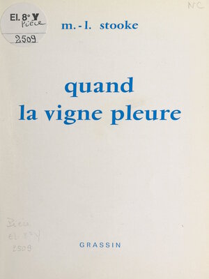 cover image of Quand la vigne pleure